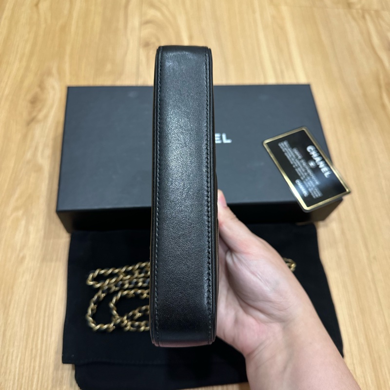 香奈兒魚子醬黑金WOC手機包 鏈條可拆 大全套-16