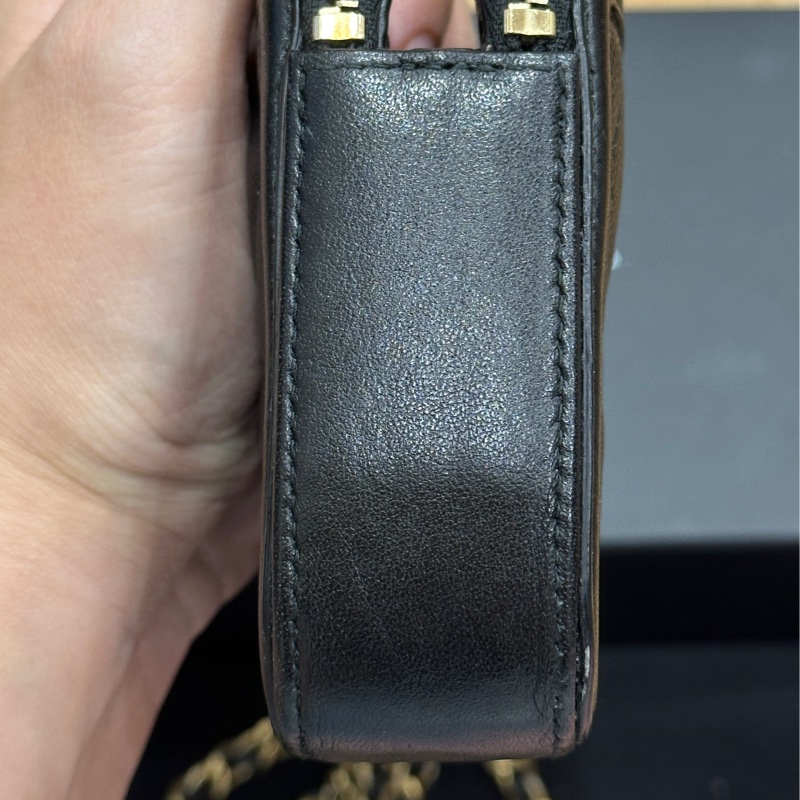 香奈兒魚子醬黑金WOC手機包 鏈條可拆 大全套-18