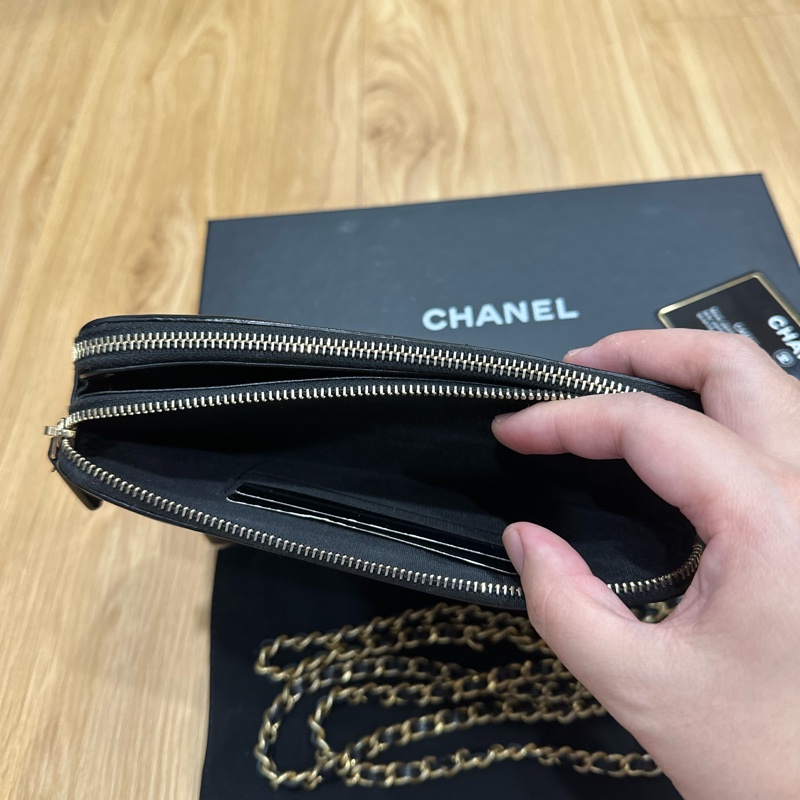 香奈兒魚子醬黑金WOC手機包 鏈條可拆 大全套-23