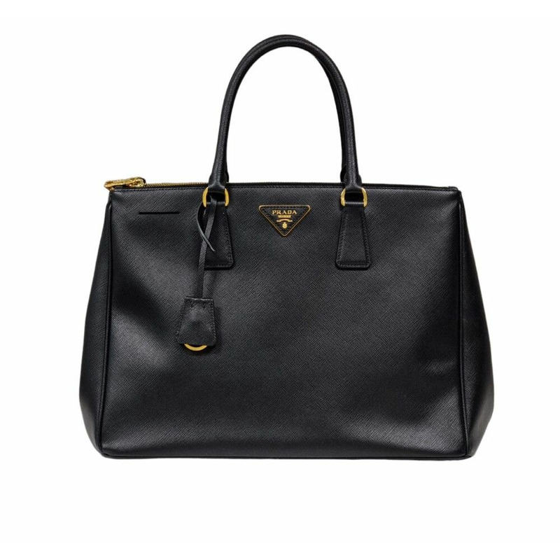 【包稅】PRADA Saffiano金色雙拉鍊單肩包-0