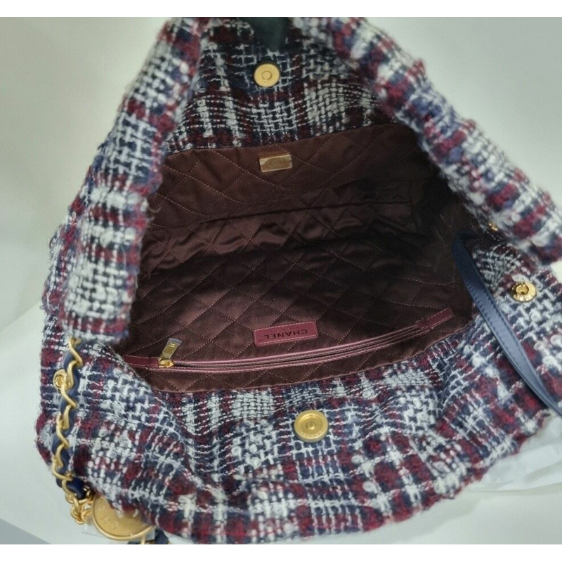 【包稅】CHANEL 全新未使用 22 吋黑色粗花呢包-5