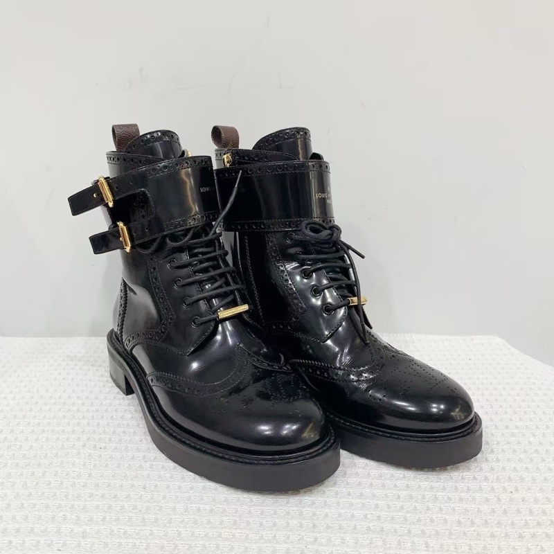 LV/路易威登1A5NU1 黑色漆皮中筒靴, 成色98新,尺寸38碼-0
