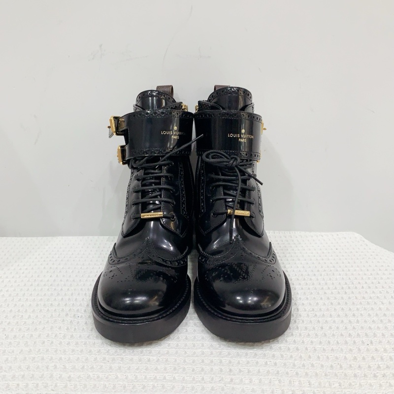 LV/路易威登1A5NU1 黑色漆皮中筒靴, 成色98新,尺寸38碼-1