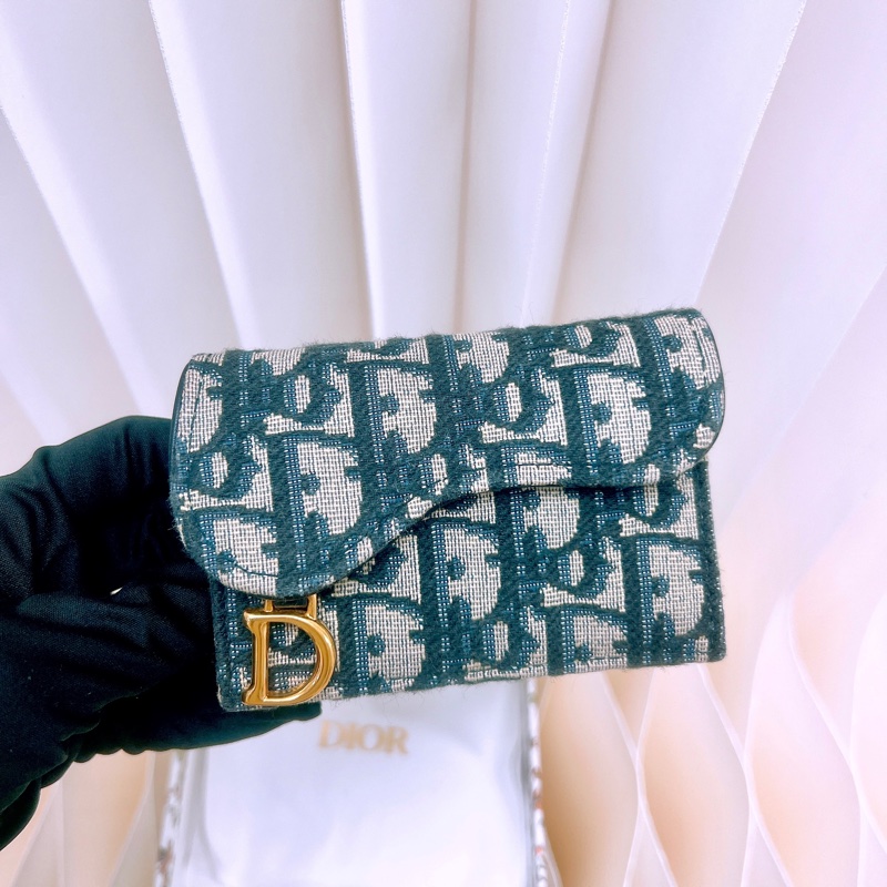 Dior saddle 藍色老花卡包/短夾-1