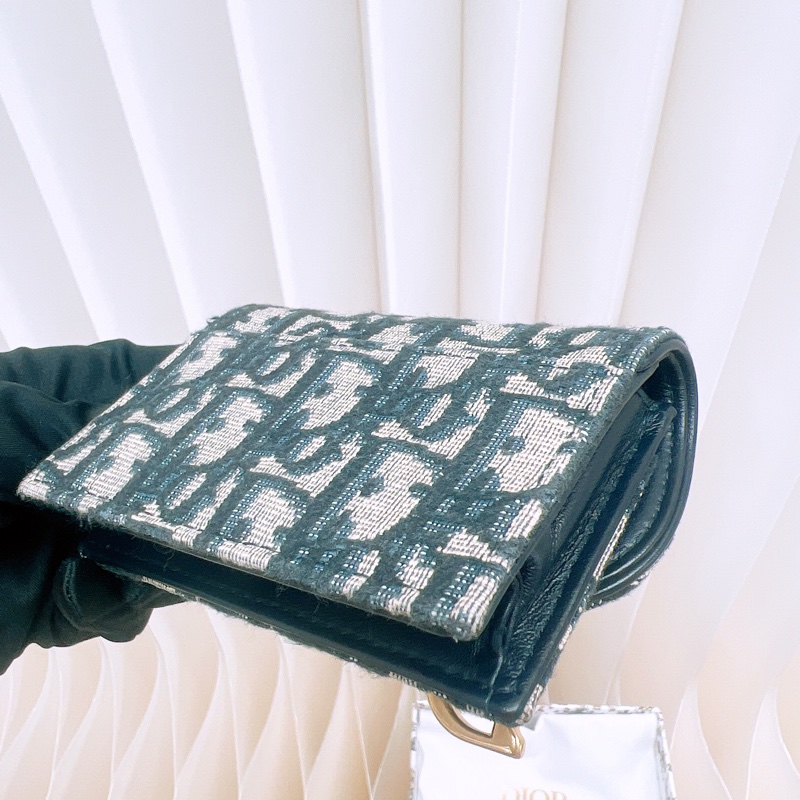 Dior saddle 藍色老花卡包/短夾-7