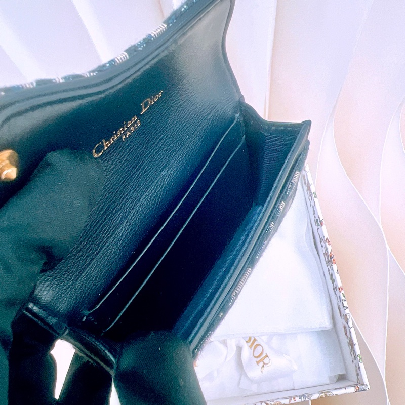 Dior saddle 藍色老花卡包/短夾-9