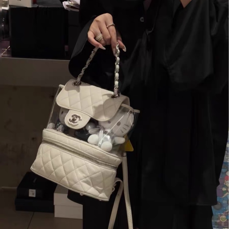 【95%新 ✨ 全網最低價!】Chanel 書包PVC果凍雙肩包-1