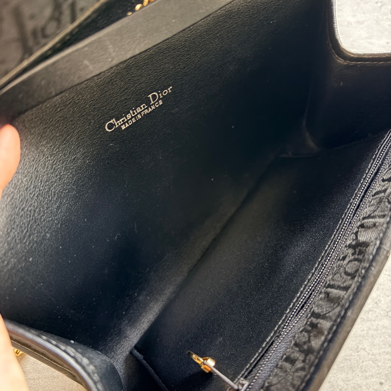 Christian Dior Oblique 黑色老花兩用包 腋下包 斜背包 迪奧-7