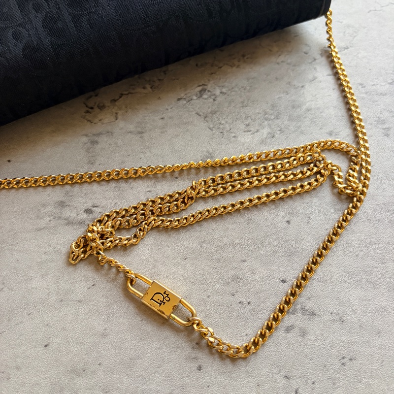 Christian Dior Oblique 黑色老花兩用包 腋下包 斜背包 迪奧-16