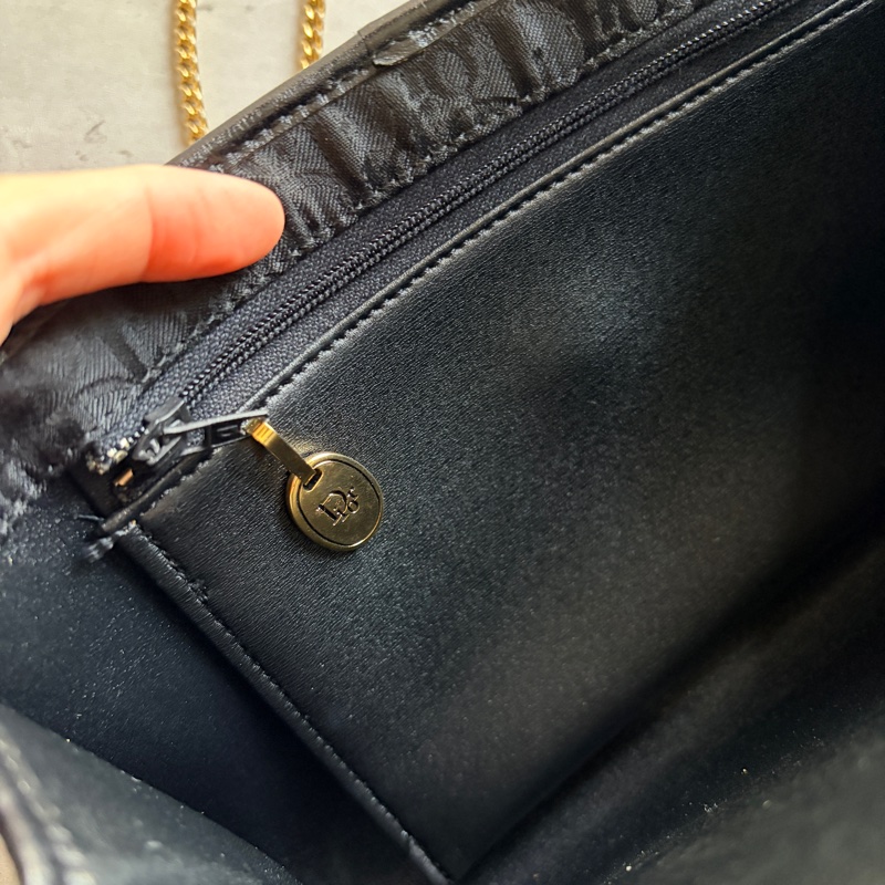 Christian Dior Oblique 黑色老花兩用包 腋下包 斜背包 迪奧-22