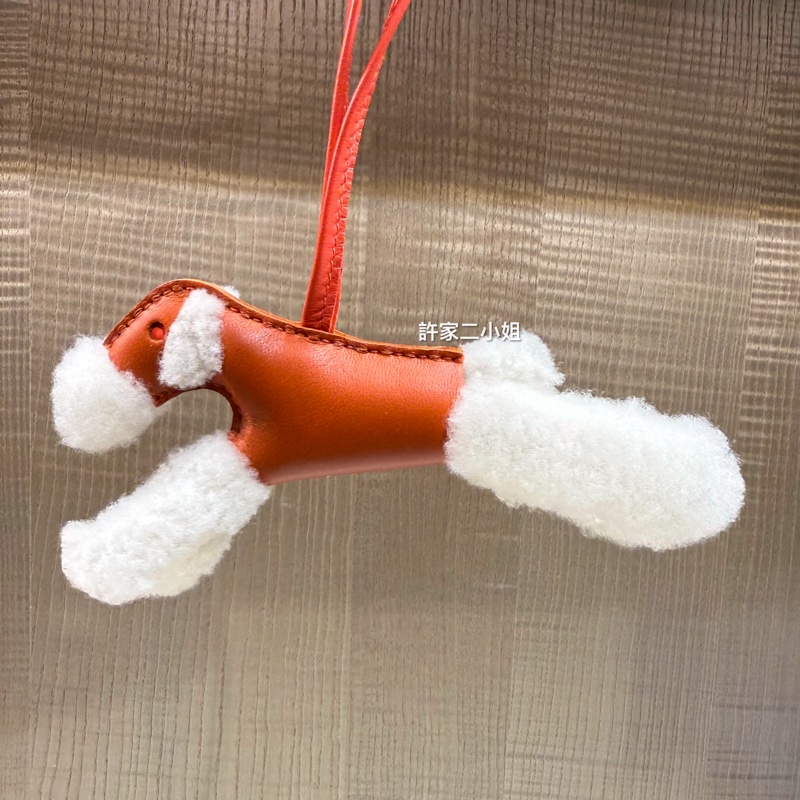 Hermes 99新閒置 Budy charm 狐狸梗犬 罌粟橙-4