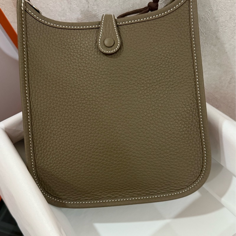 Hermes 愛馬仕 Mini Evelyne 二代短背帶 大象灰銀扣 全新 K刻-3