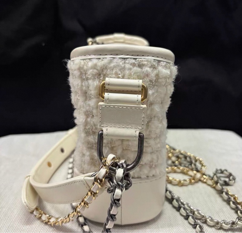 【97%新 ✨ 全網最低價！檢漏價】Chanel 流浪包小號 白色毛呢仙氣飄飄-2