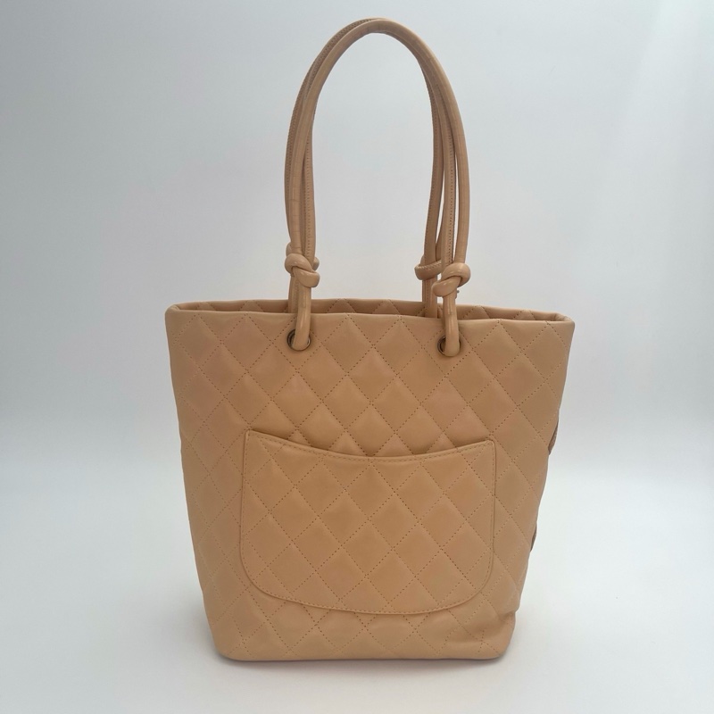 「JL 精品代購」 香奈兒奶茶色康鵬菜籃子小號-2