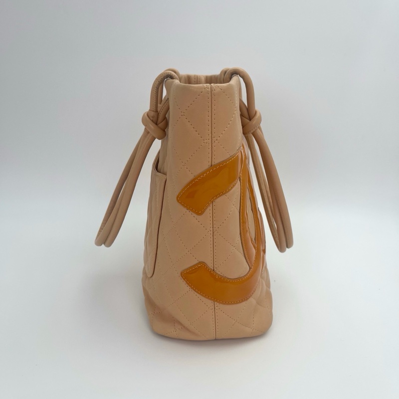 「JL 精品代購」 香奈兒奶茶色康鵬菜籃子小號-3