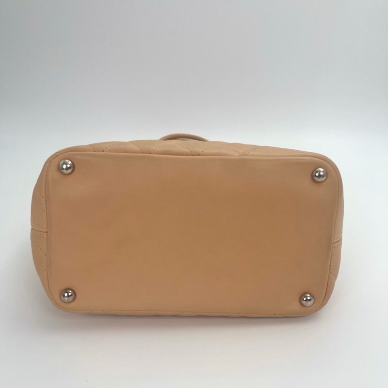 「JL 精品代購」 香奈兒奶茶色康鵬菜籃子小號-5