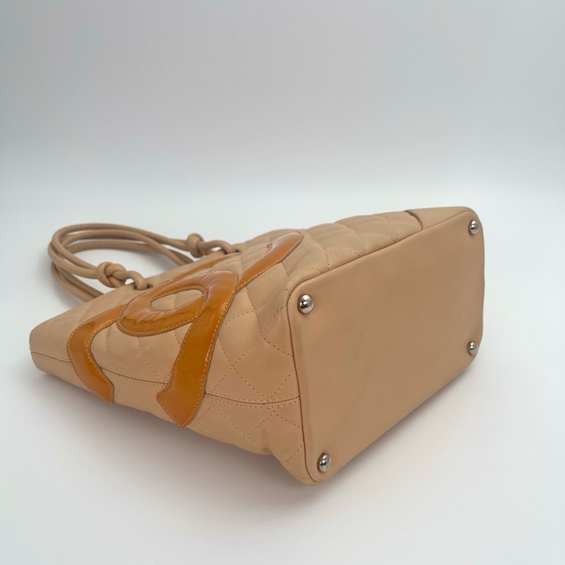 「JL 精品代購」 香奈兒奶茶色康鵬菜籃子小號-6