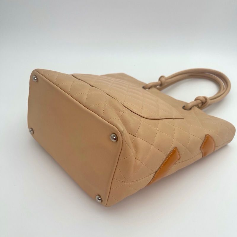 「JL 精品代購」 香奈兒奶茶色康鵬菜籃子小號-9