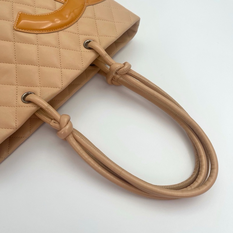 「JL 精品代購」 香奈兒奶茶色康鵬菜籃子小號-10