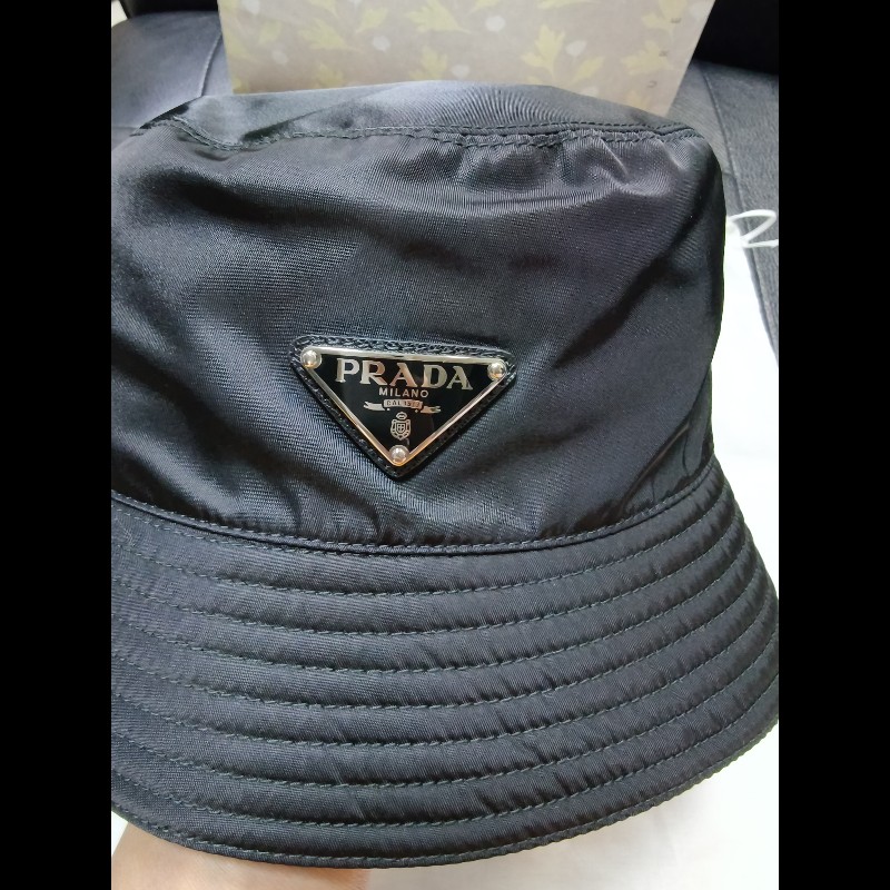 PRADA 黑色尼龍帽（M號）-4