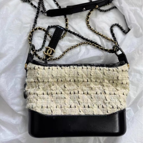 【95%新 ✨ 全網最低價！檢漏價！】Chanel 流浪包小號 黑白毛呢仙氣飄飄