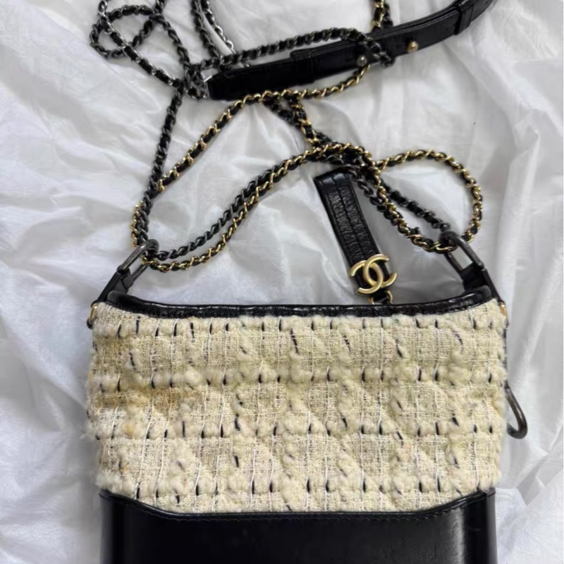 【95%新 ✨ 全網最低價！檢漏價！】Chanel 流浪包小號 黑白毛呢仙氣飄飄-1