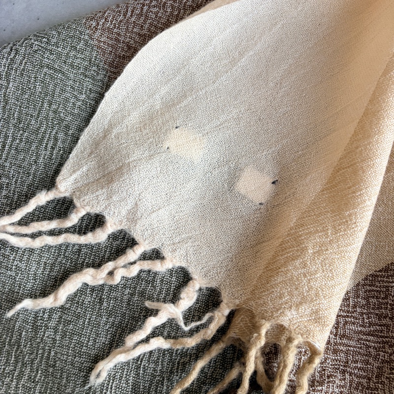 Christian Dior Sports 薄圍巾 四季可用 棉麻材質 淺棕色-8