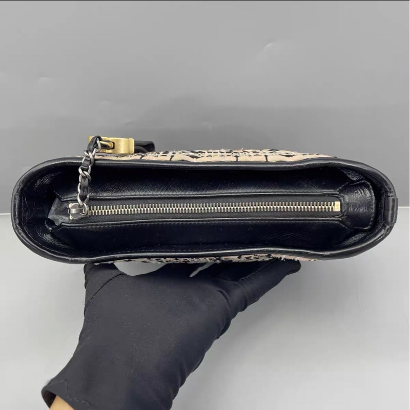 【95%新 ✨ 全網最低價！檢漏價！】Chanel 流浪包小號 毛呢拼色 黑白經典-7