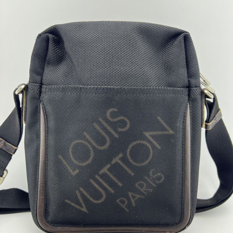 路易威登黑色帆布配皮單肩斜背兩用包-8