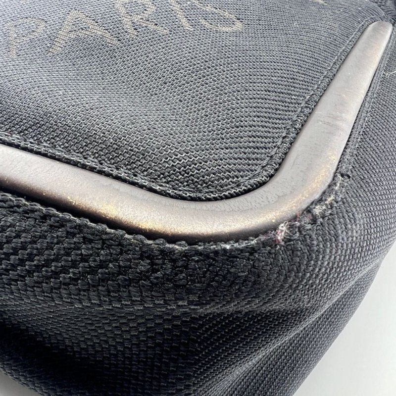 路易威登黑色帆布配皮單肩斜背兩用包-11