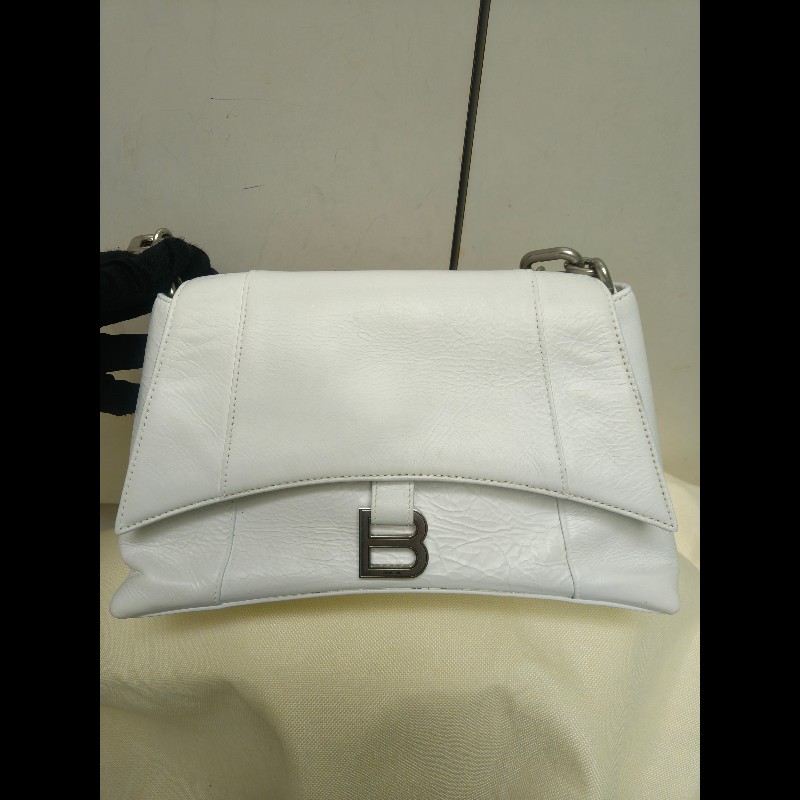 ‼️年前限時特賣‼️(原28800)至1/25⏰【8成新】㊣✨BALENCIAGA✨巴黎世家 白色 沙漏包 牛皮 鎖鏈 背帶 肩背包 腋下包 鏈條包/二手包/二手精品/保證正品🌳二手樹屋🌳-1