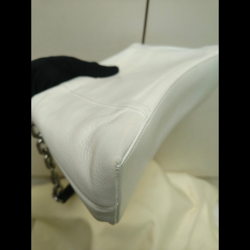 ‼️年前限時特賣‼️(原28800)至1/25⏰【8成新】㊣✨BALENCIAGA✨巴黎世家 白色 沙漏包 牛皮 鎖鏈 背帶 肩背包 腋下包 鏈條包/二手包/二手精品/保證正品🌳二手樹屋🌳-8