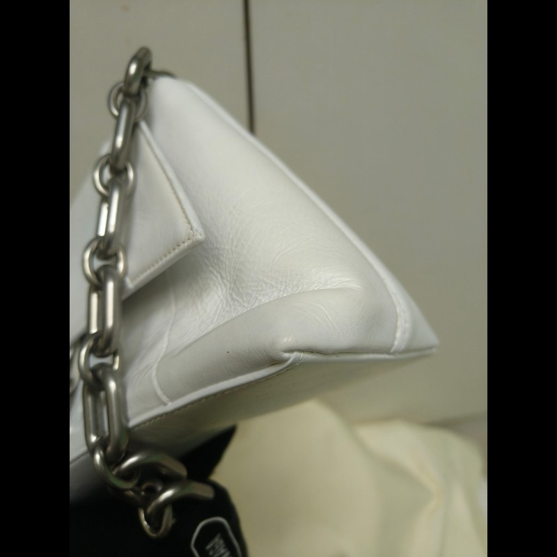 ‼️年前限時特賣‼️(原28800)至1/25⏰【8成新】㊣✨BALENCIAGA✨巴黎世家 白色 沙漏包 牛皮 鎖鏈 背帶 肩背包 腋下包 鏈條包/二手包/二手精品/保證正品🌳二手樹屋🌳-9