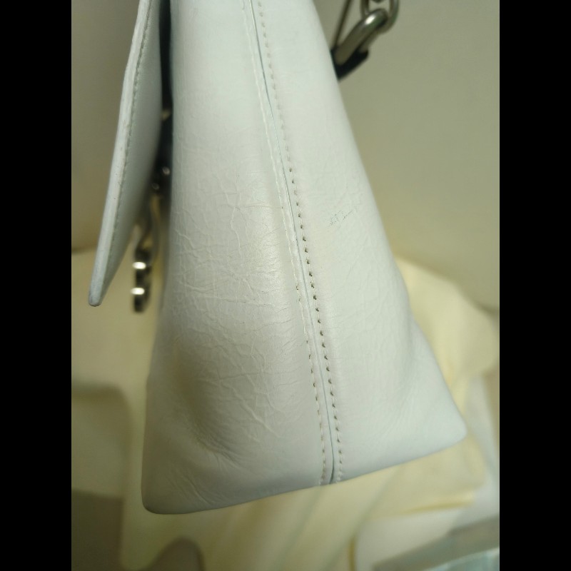 ‼️年前限時特賣‼️(原28800)至1/25⏰【8成新】㊣✨BALENCIAGA✨巴黎世家 白色 沙漏包 牛皮 鎖鏈 背帶 肩背包 腋下包 鏈條包/二手包/二手精品/保證正品🌳二手樹屋🌳-19