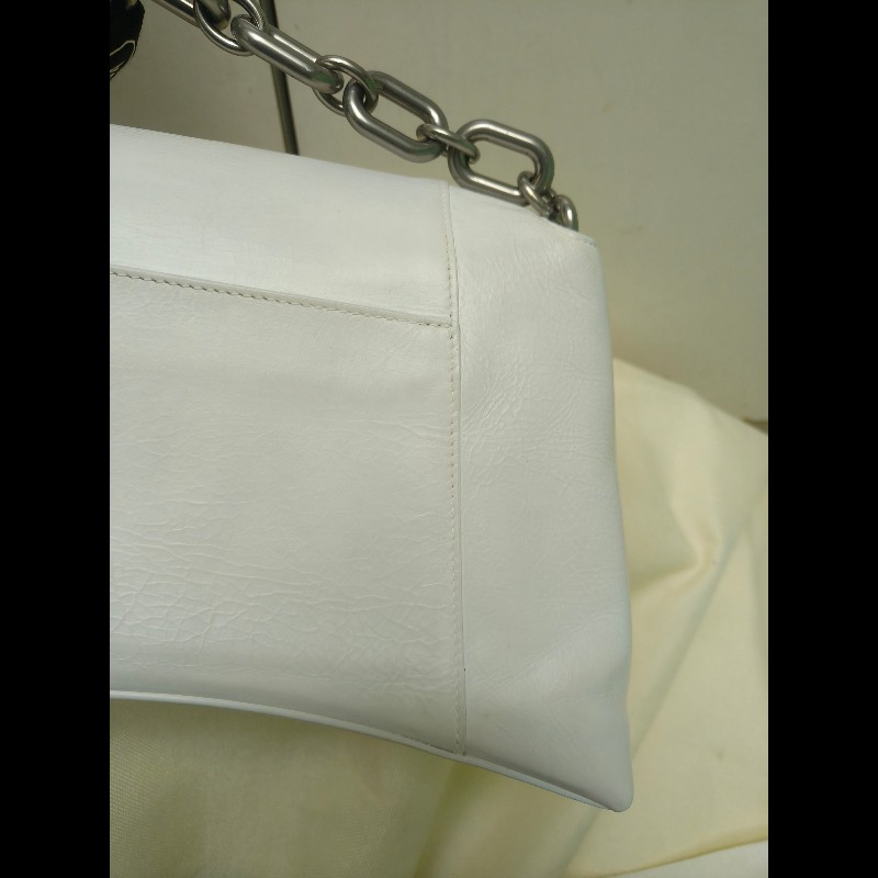 ‼️年前限時特賣‼️(原28800)至1/25⏰【8成新】㊣✨BALENCIAGA✨巴黎世家 白色 沙漏包 牛皮 鎖鏈 背帶 肩背包 腋下包 鏈條包/二手包/二手精品/保證正品🌳二手樹屋🌳-21