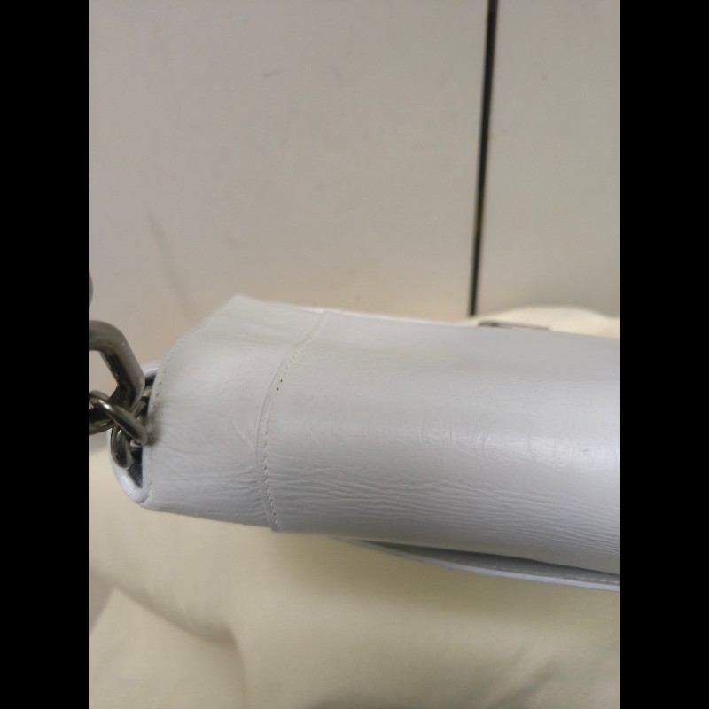 ‼️年前限時特賣‼️(原28800)至1/25⏰【8成新】㊣✨BALENCIAGA✨巴黎世家 白色 沙漏包 牛皮 鎖鏈 背帶 肩背包 腋下包 鏈條包/二手包/二手精品/保證正品🌳二手樹屋🌳-30