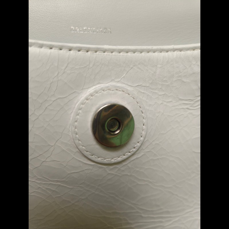 ‼️年前限時特賣‼️(原28800)至1/25⏰【8成新】㊣✨BALENCIAGA✨巴黎世家 白色 沙漏包 牛皮 鎖鏈 背帶 肩背包 腋下包 鏈條包/二手包/二手精品/保證正品🌳二手樹屋🌳-36