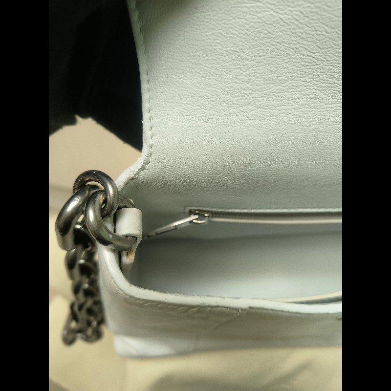 ‼️年前限時特賣‼️(原28800)至1/25⏰【8成新】㊣✨BALENCIAGA✨巴黎世家 白色 沙漏包 牛皮 鎖鏈 背帶 肩背包 腋下包 鏈條包/二手包/二手精品/保證正品🌳二手樹屋🌳-41