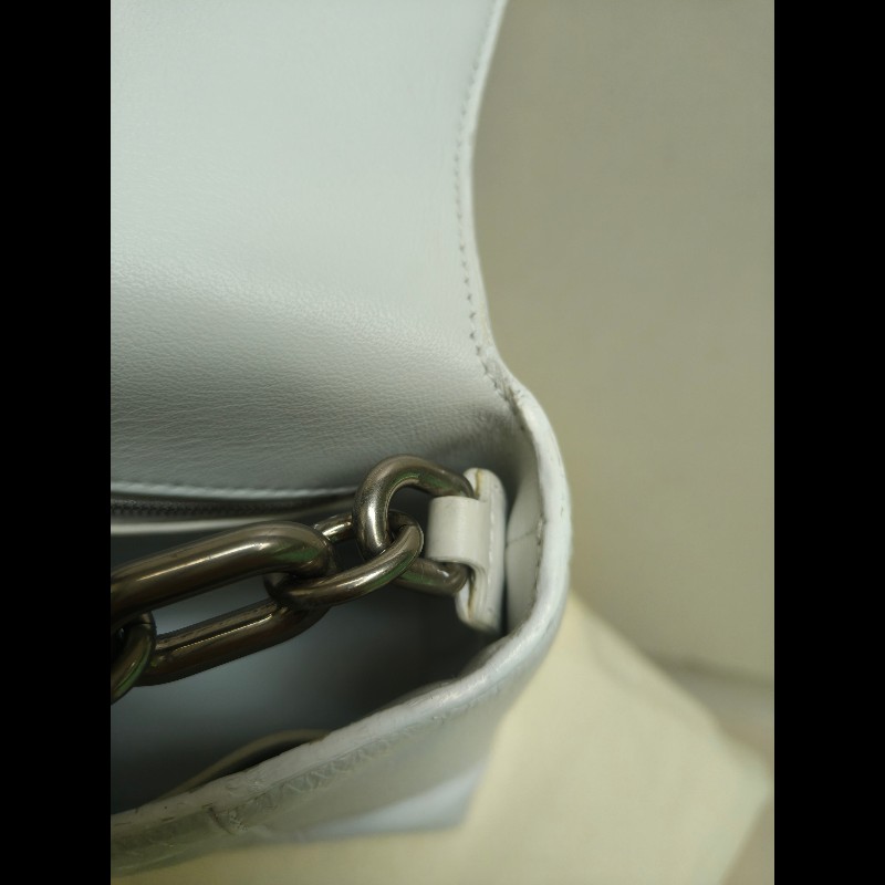 ‼️年前限時特賣‼️(原28800)至1/25⏰【8成新】㊣✨BALENCIAGA✨巴黎世家 白色 沙漏包 牛皮 鎖鏈 背帶 肩背包 腋下包 鏈條包/二手包/二手精品/保證正品🌳二手樹屋🌳-55