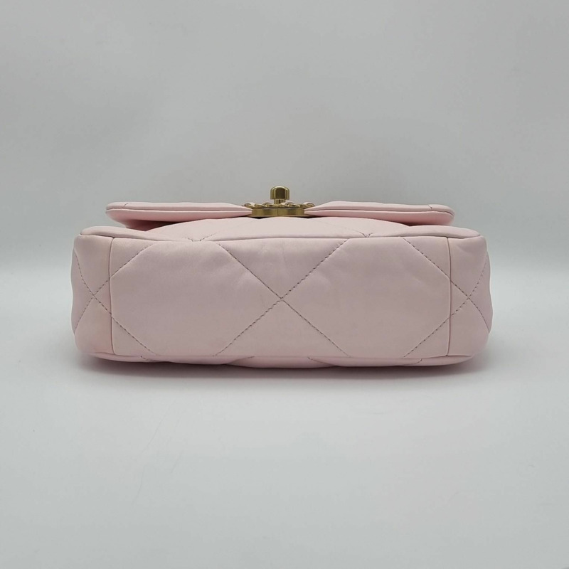 【包稅】CHANEL 香奈兒 19 中型粉紅單肩包-4