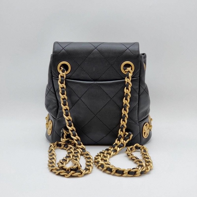 【包稅】CHANEL 鍍金小牛皮符號硬幣背包-3