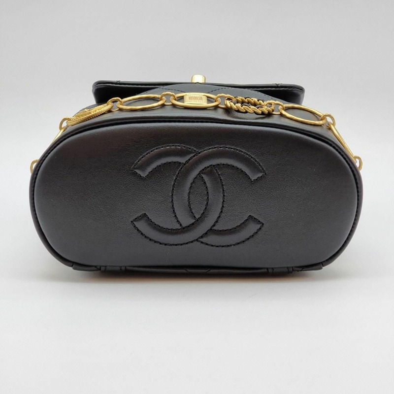 【包稅】CHANEL 鍍金小牛皮符號硬幣背包-5