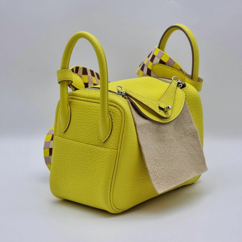 【包稅】HERMES [迷你] Lindy Clemence 青檸香櫞手提包-4
