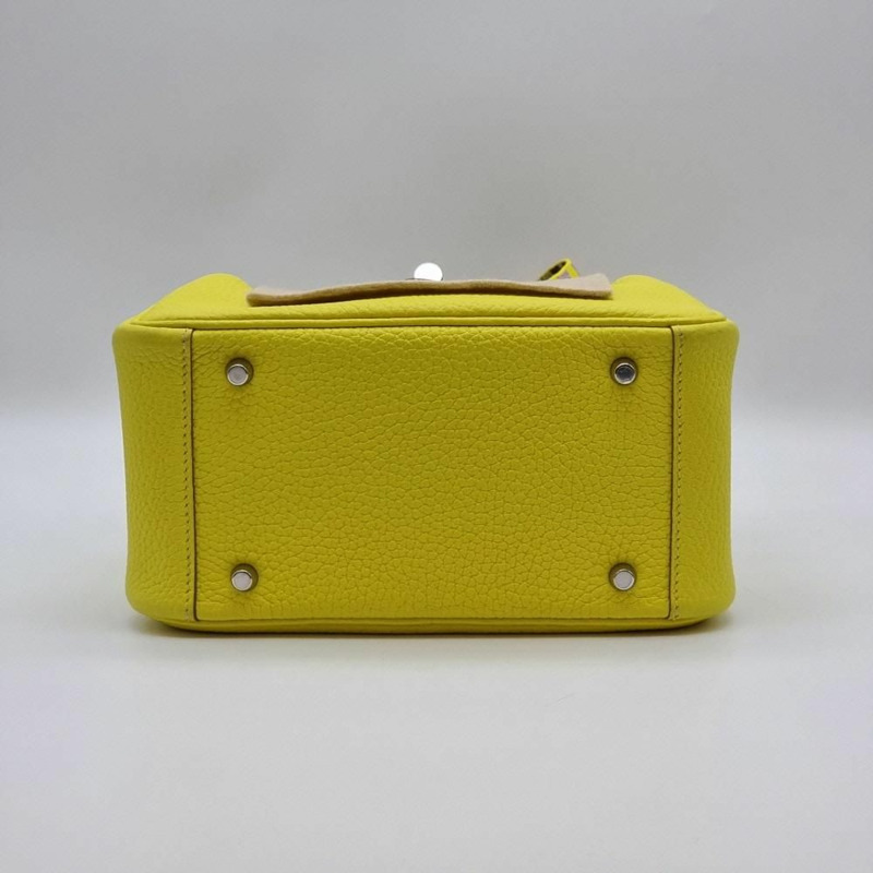 【包稅】HERMES [迷你] Lindy Clemence 青檸香櫞手提包-5