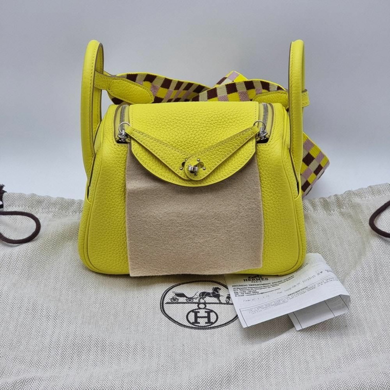 【包稅】HERMES [迷你] Lindy Clemence 青檸香櫞手提包-7