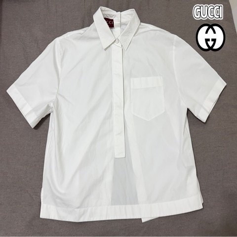 Gucci 壓花棉府綢襯衫