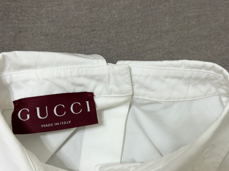 Gucci 壓花棉府綢襯衫-2