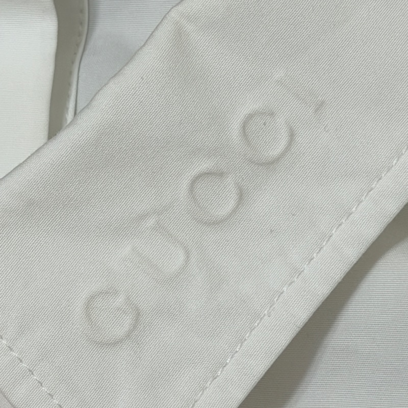 Gucci 壓花棉府綢襯衫-9