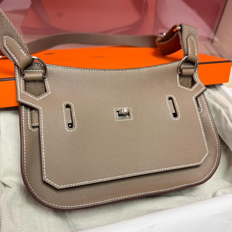 Hermes mini jypsiere 18大象灰銀釦 evercolor皮 W刻-4