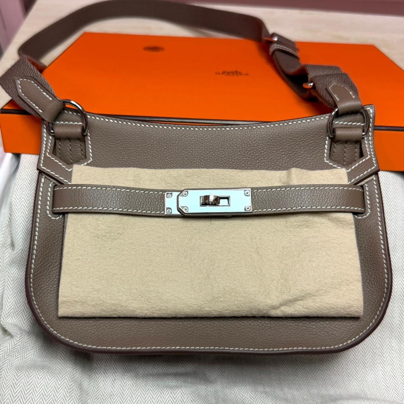 Hermes mini jypsiere 18大象灰銀釦 evercolor皮 W刻-8